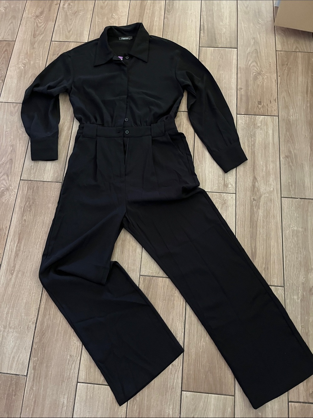 Fashion Nova Black Long Sleeve polyester Jumpsuit